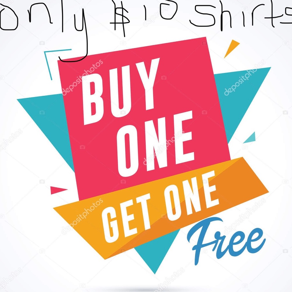 Buy one get one free on any $10 Tops